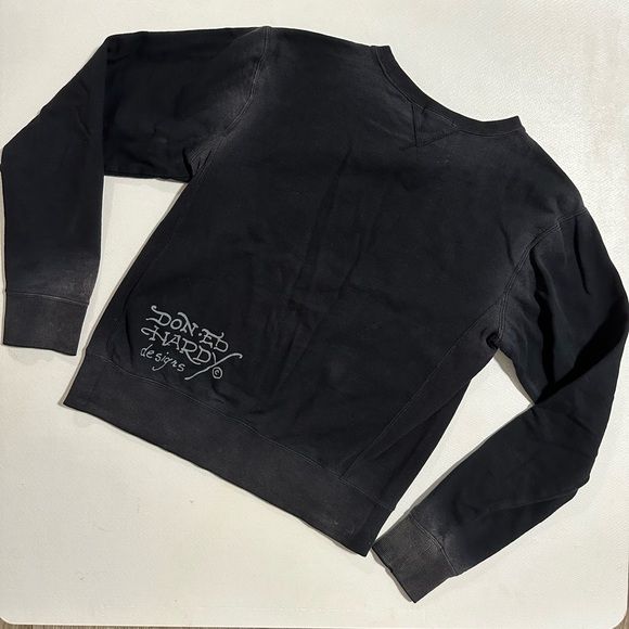 Ed Hardy Maritime Marauders Graphic Sweatshirt Black Grunge Size Small EUC - Picture 4 of 16